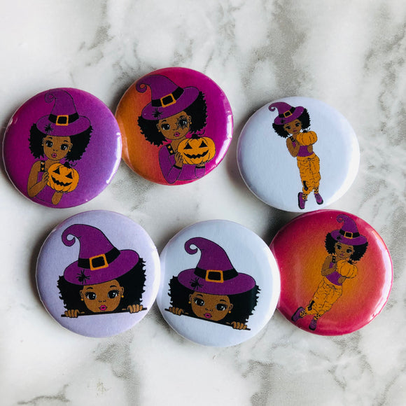 Black Girl Magic Halloween Pin Button