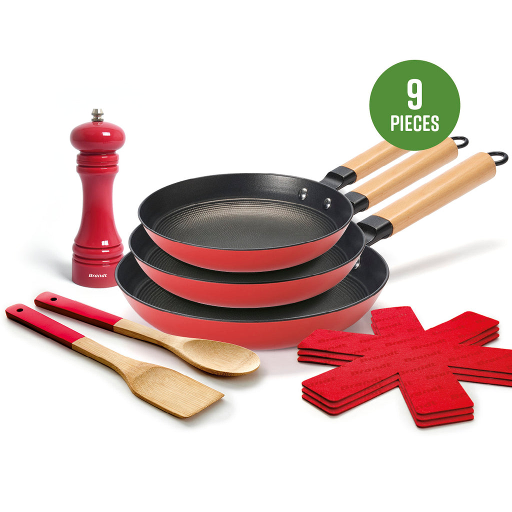 Qulinart cast iron lightweight skillet with non-stick honeycomb