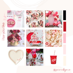 red and pink mood board