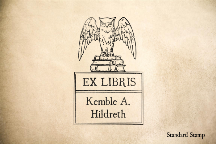 Owl Ex Libris Rubber Stamp Standard Stamp