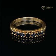Load image into Gallery viewer, 18ct Yellow Gold Seven Stone Sapphire Eternity Ring - Size O
