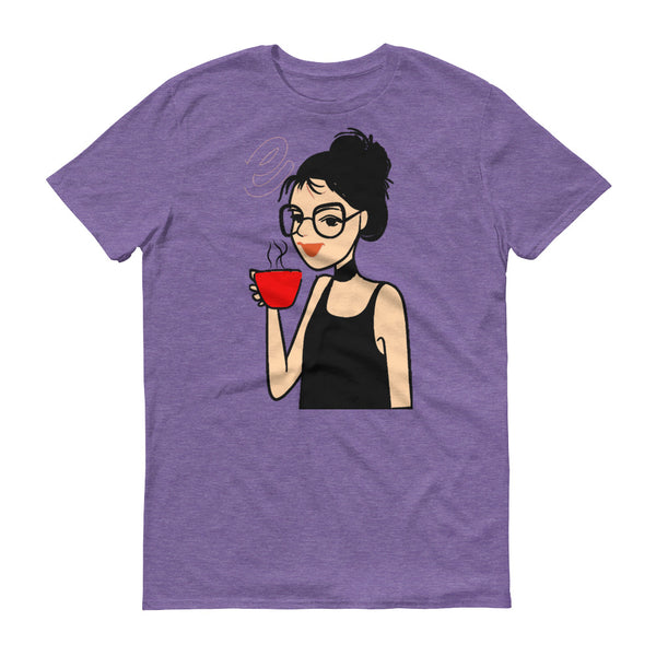 Girl Drinking Coffee T-Shirt - Just In Case Deck