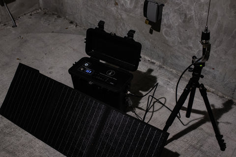 DMR repeater solar panel charge and tripod antenna