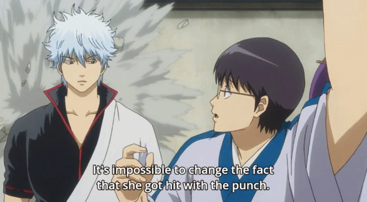 Gintoki from Gintama breaking the fourth wall