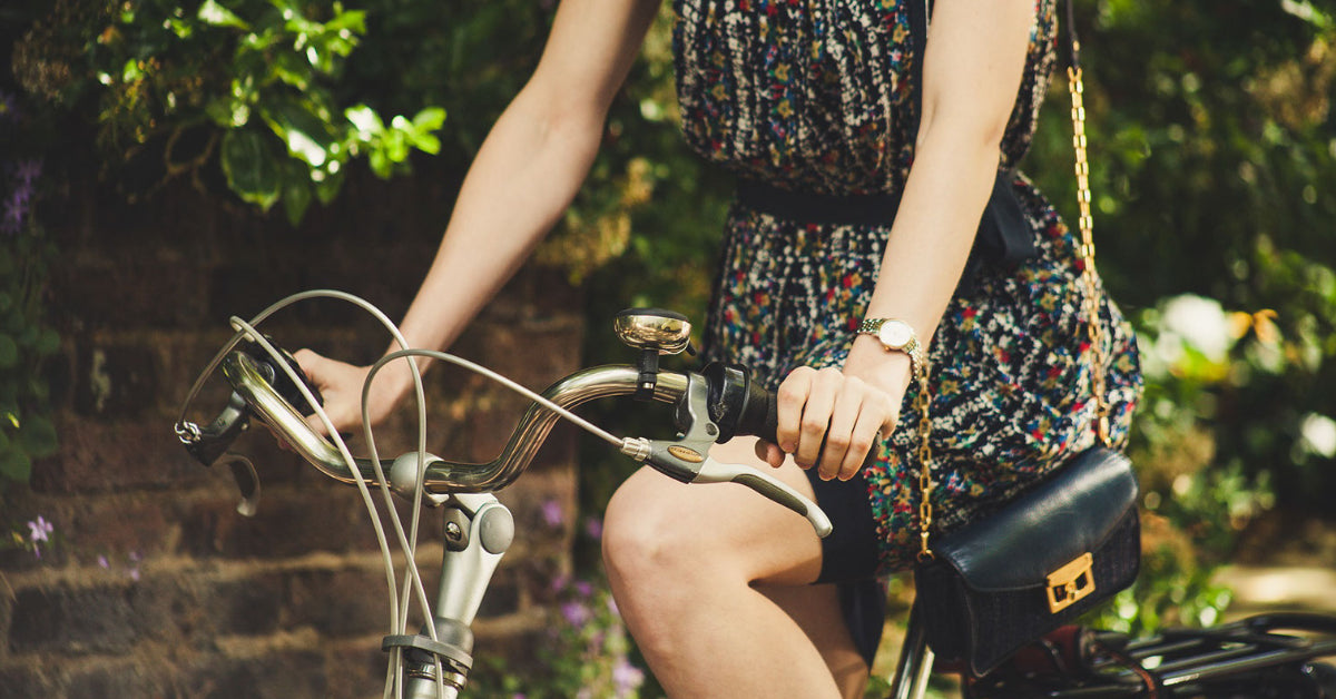 woman biking