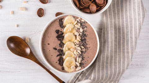 Vegan Chocolate Banana Coconut Milkshake Recipe from Enerhealth Botanicals