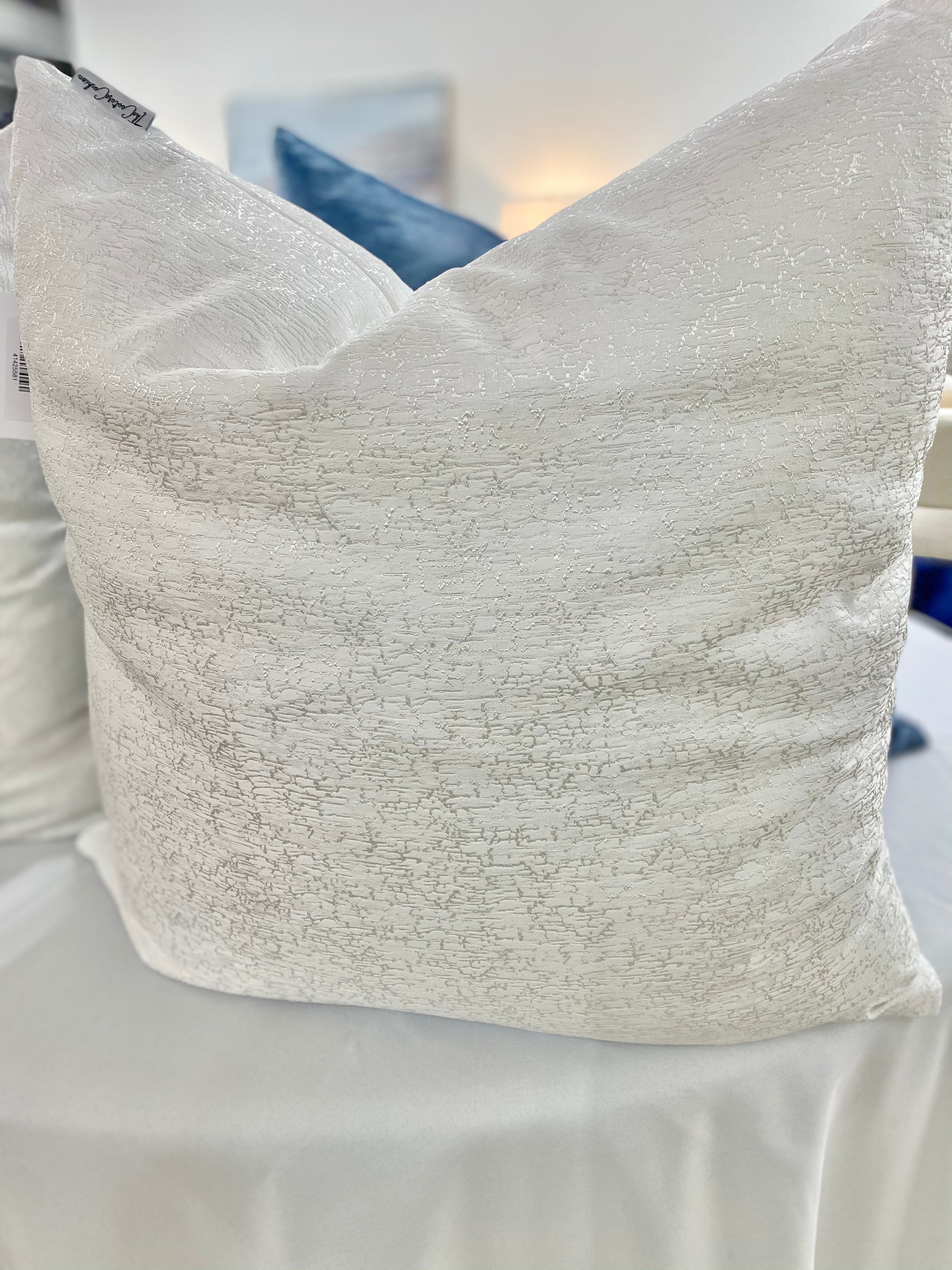 Crushed White Throw Pillow