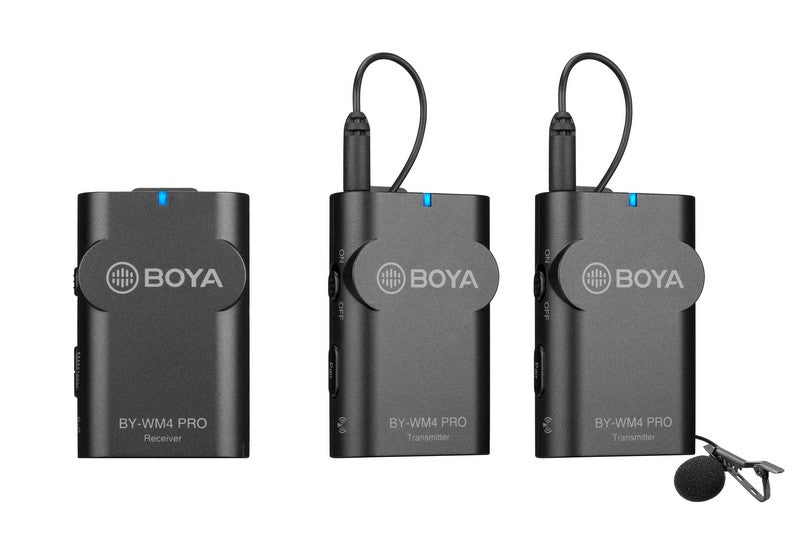 Dimbuyshop Point Buy Boya Boya Boya Microphone audio products Wireless microphone collar microphone compatible high-smart phone external microphone compatible computer compatible computer By-WM4 Pro Dual-Channel Digital Wireless Microphone for Camera SmartPhone F Ilming Hands Free Mic OverView