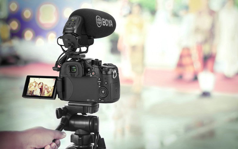 Click Buy Boya on-Camera Shotgun Microphone Application Filming YouTube Video Sound Recording Profession.