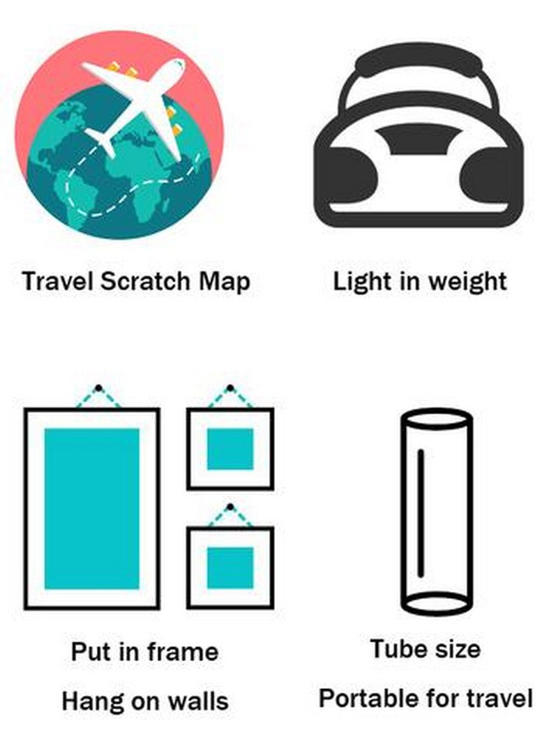 Japan Scratch Travel Map - Travel to Japan decoration stationery日本旅行刮刮地圖（內附刮刮片） inf