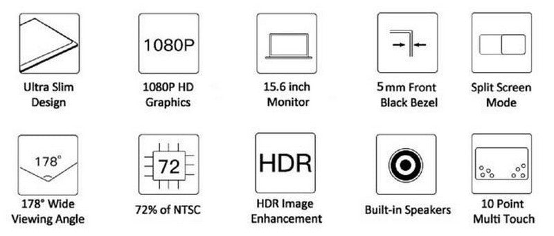 Lexuma XScreen - Portable Monitor 15.6 Touch 1920x1080 XScreen IPS Ultra Slim Type-C HDMI 1080P Full HD USB Powered Lexuma XScreen - 15.6寸IPS超薄便攜觸控螢幕 feature