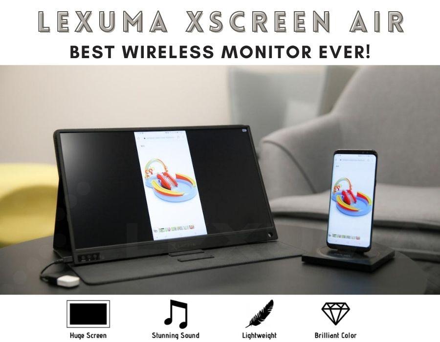 Dimbuyshop Lexuma XScreen Air - Wireless Portable Monitor 15.6 Ultra Slim 1920x1080 IPS 1080P Full HD with Built-in Battery SmartView Screen Mirroring feature