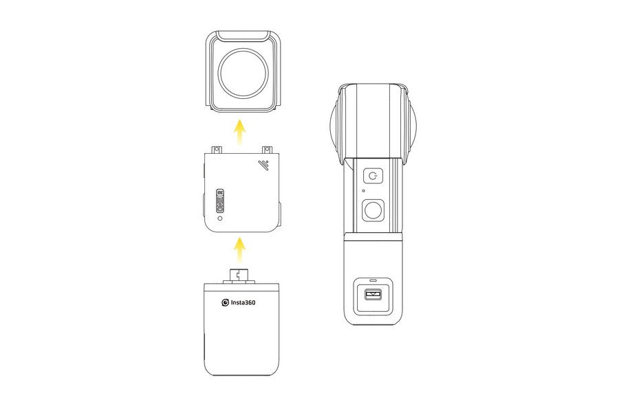 Insta360 One R Vertical Bumper Case Vertical Battery Protection Border -Formation