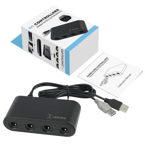 GameCube Controller Adapter for Wii U, Nintendo Switch and PC USB by Lexuma - package