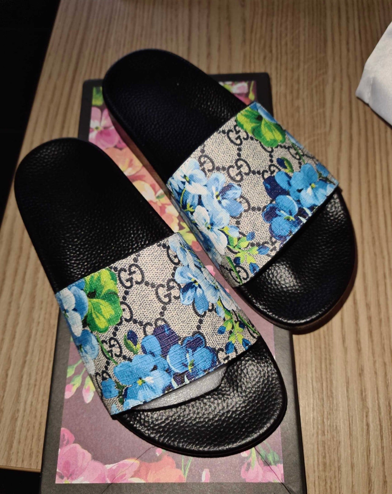 gucci bloom inspired sliders