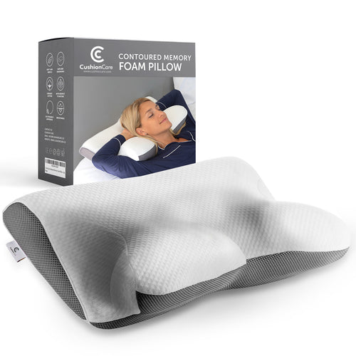 Cushioncare 2pc Seat Cushion and Lumbar Roll Memory Foam Black
