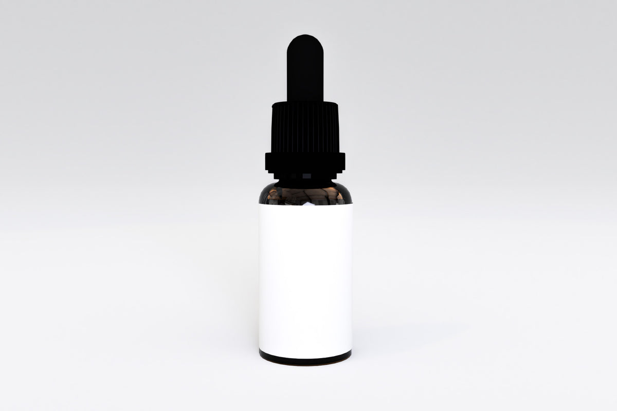 Symbolische White Label Flasche mit CBD Öl