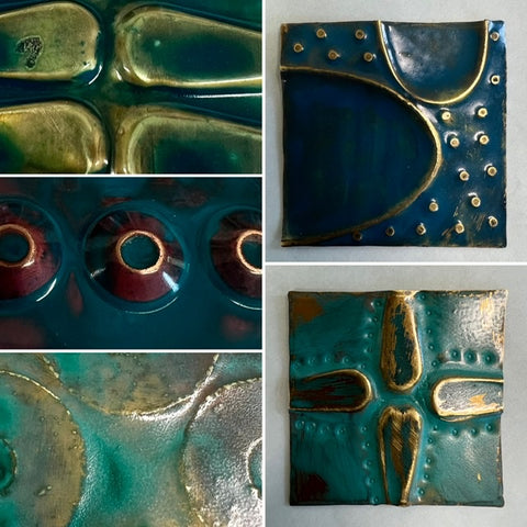 Metalwork tiles in copper & brass by Sharon McSwiney