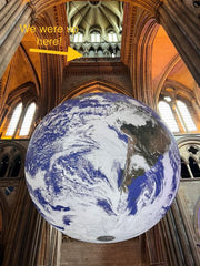 Gaia installation of earth artwork at Truro Cathedral 2023