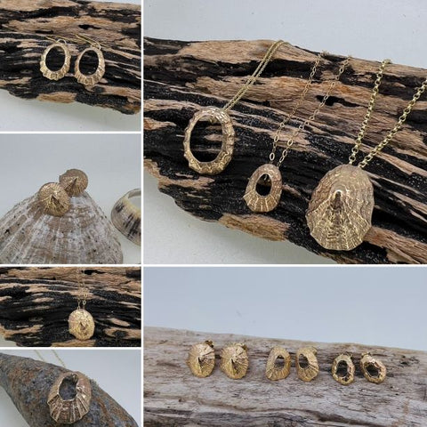 gold limpet jewellery by Sharon McSwiney-St Ives, Cornwall handmade