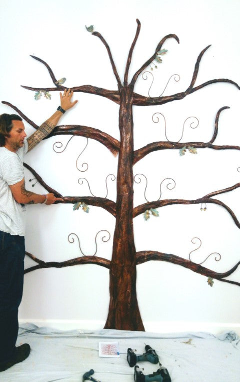 Memory tree being constructed at St Julia's Hospice by Sharon McSwiney