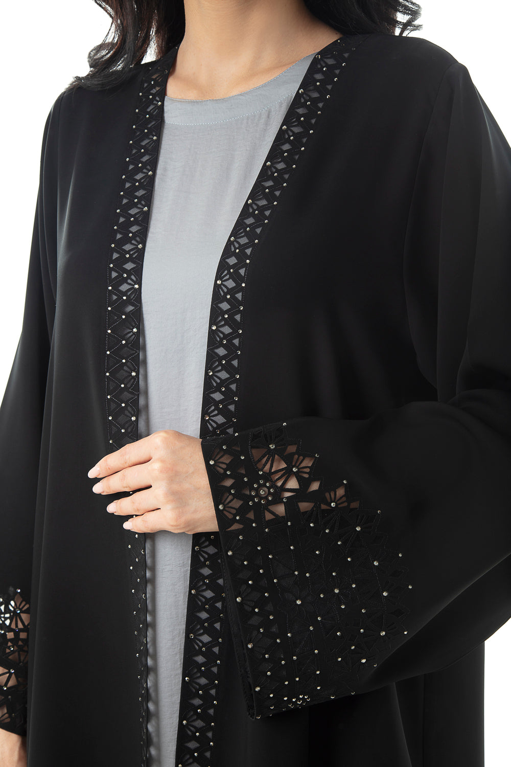 Shop Online Black Embellished Abaya Design | Hanayen Luxury Abaya ...