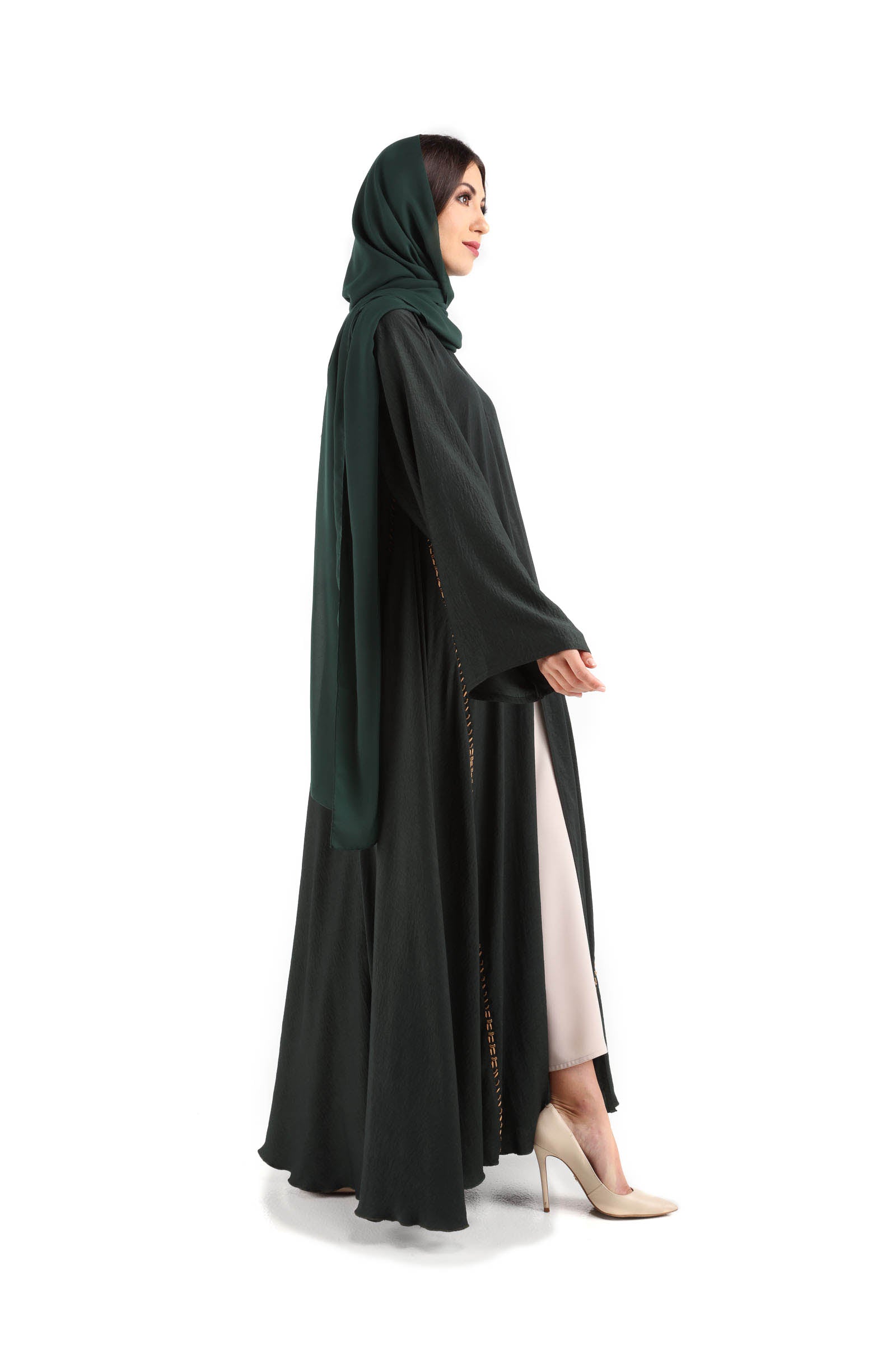 Shop Online Green Abaya With Handmade Design | Hanayen Luxury Abaya ...
