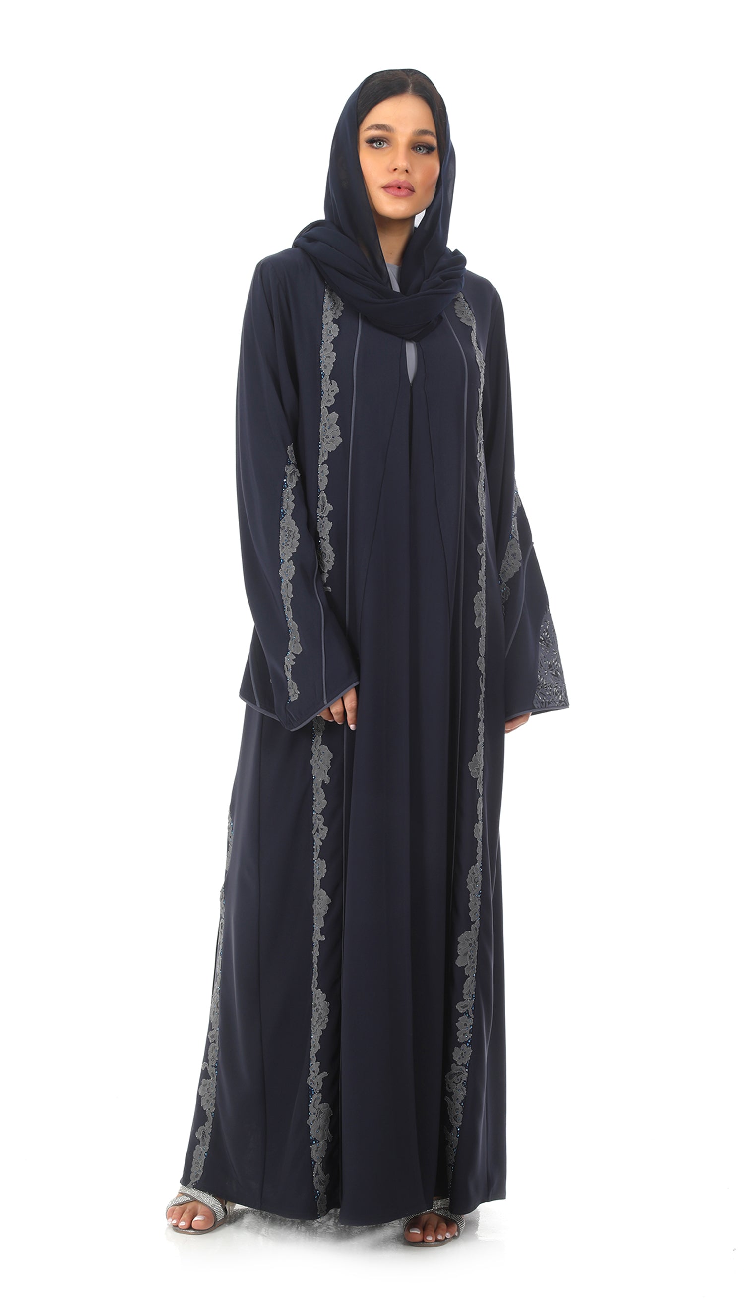Shop Online Special Events Abaya With Laser Cut and Dantel Details ...