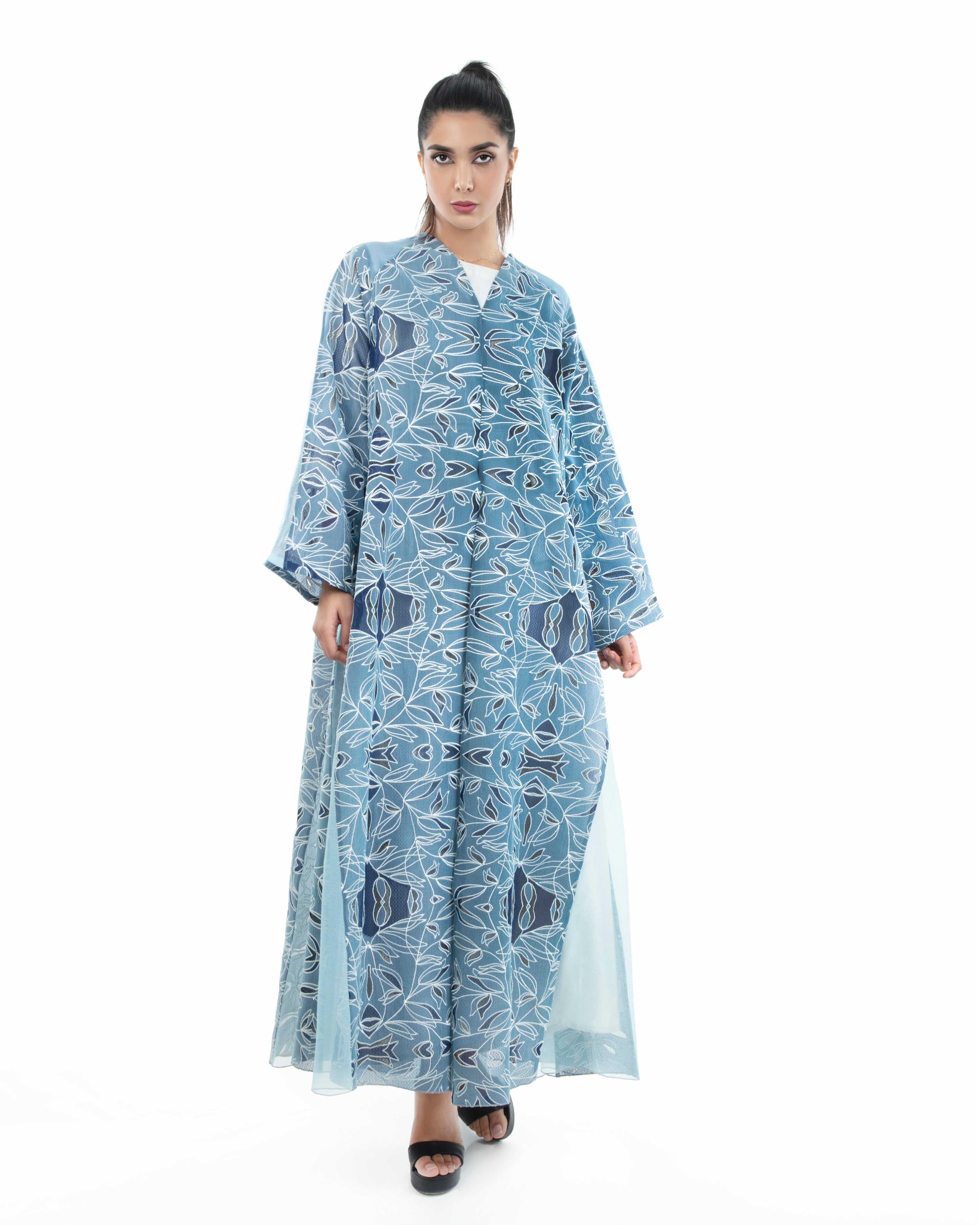 Shop Online Triple Layers Embroidered Organza Abaya | Hanayen Luxury ...