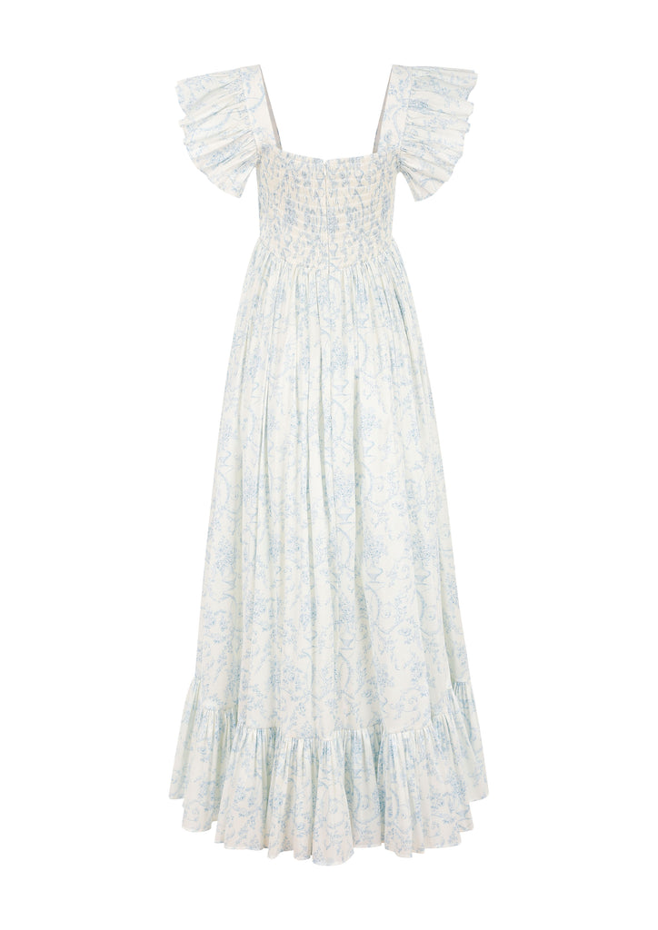 French Chateau Gown - White/Blue Princess House | Maison Amory