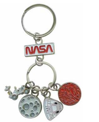 NASA Worm Logo Mars Charms Keychain