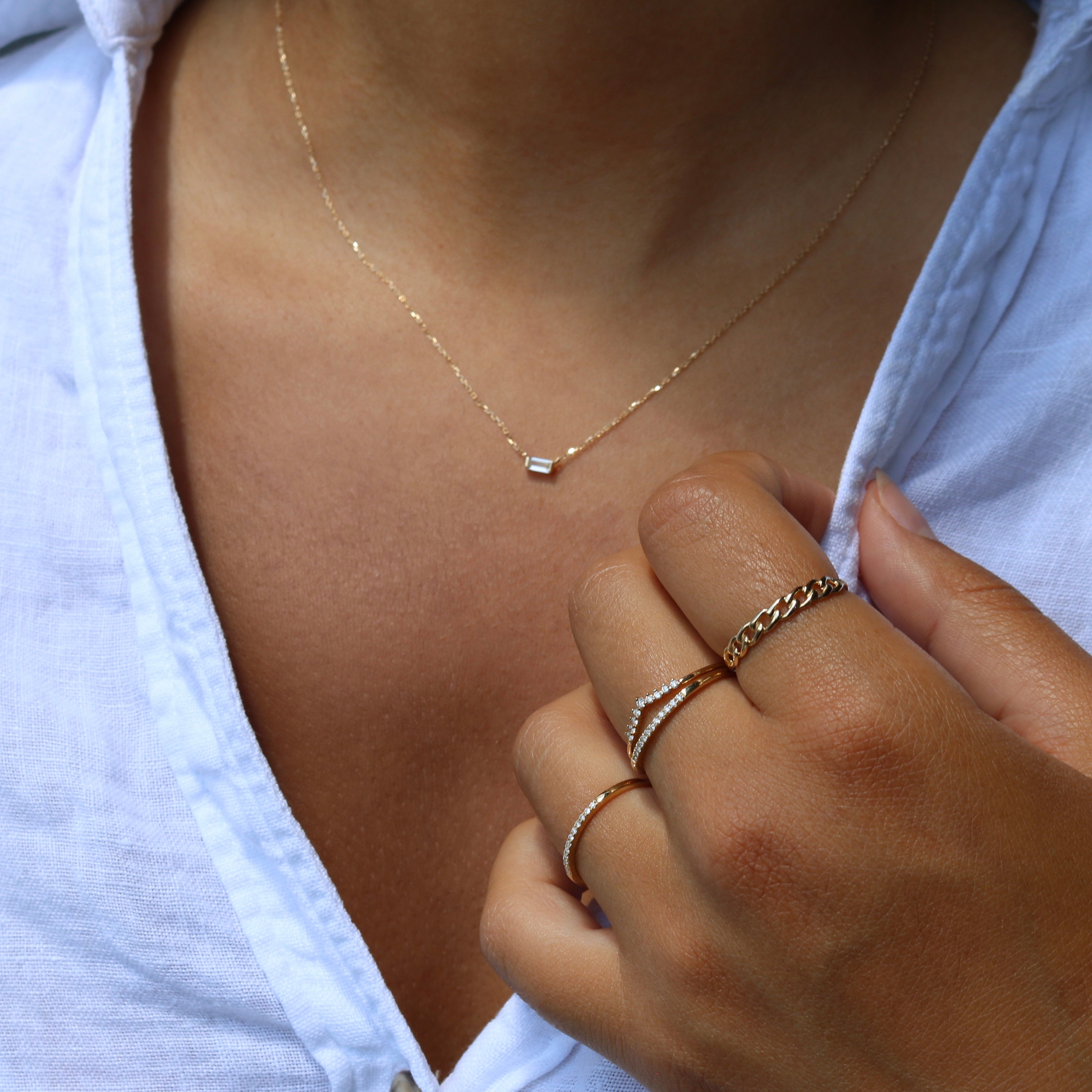 gold necklace ring