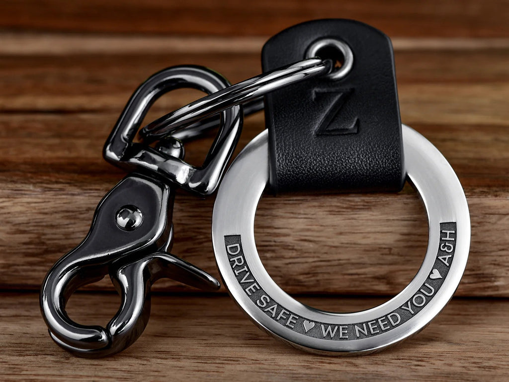 3D Custom Engraved Leather Keychain