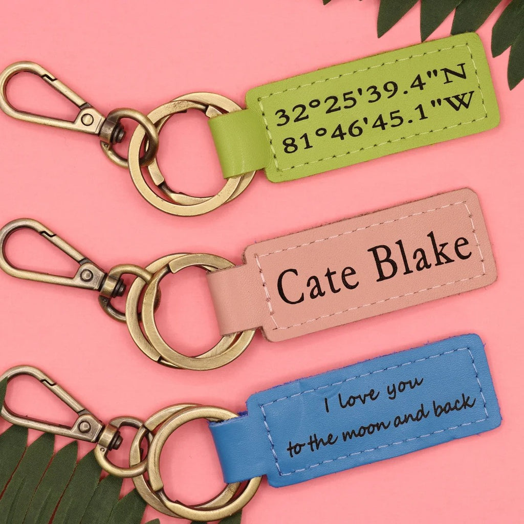 Colorful Personalized Leather Keychain