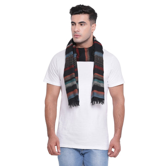 Luxury men's silk leather rust scarf