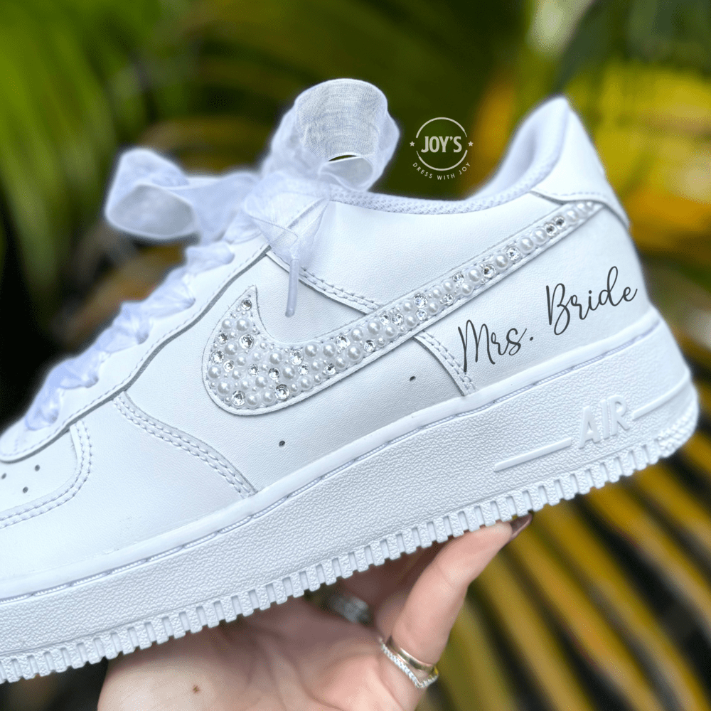 Nike Air Force 1 Wedding Pearl - Double G Customs - Custom sneakers