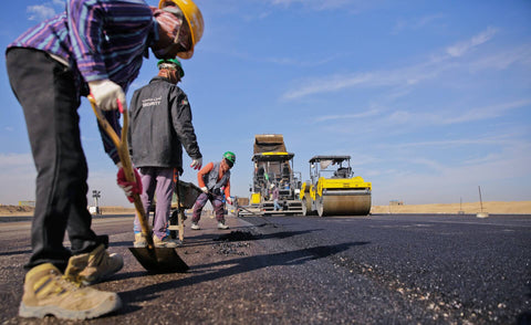 People working on road