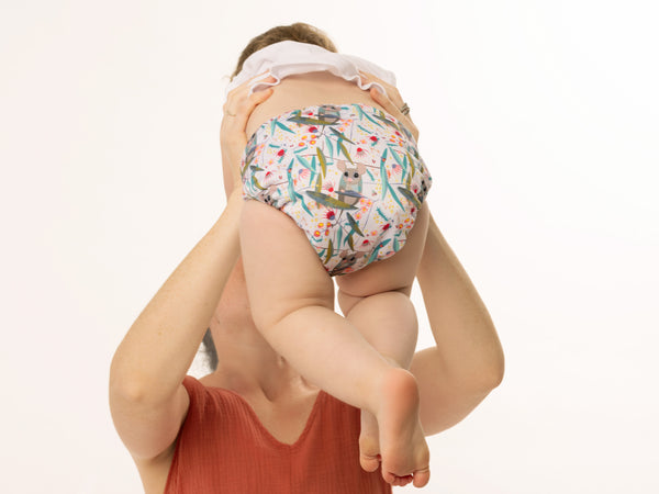 Modern Cloth Nappy with Possum Print