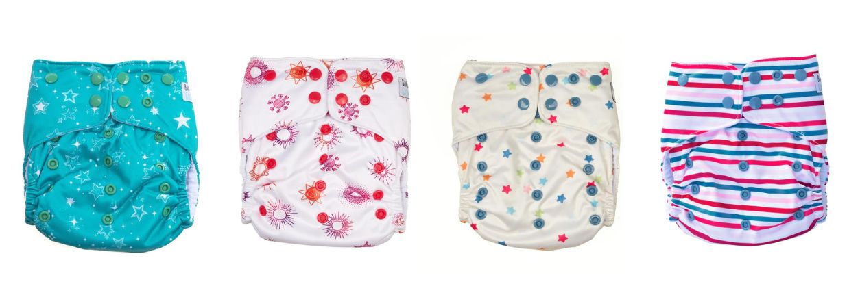 Cloth nappies for babies with cute prints