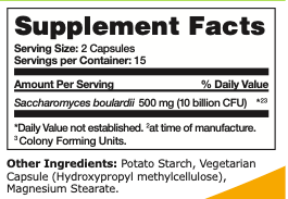Supplement Facts 30 capsule bottle