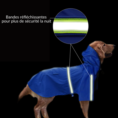 bandes réfléchissantes veste imperméable chien nos 4 pattes