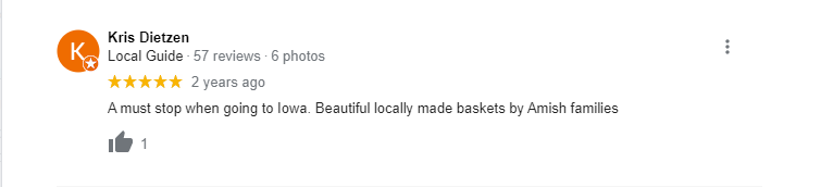 Google Review of Amish Country Store in Lamoni, IA