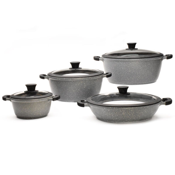  Ecowin Pots and Pans Set Nonstick 10 Pcs,Granite