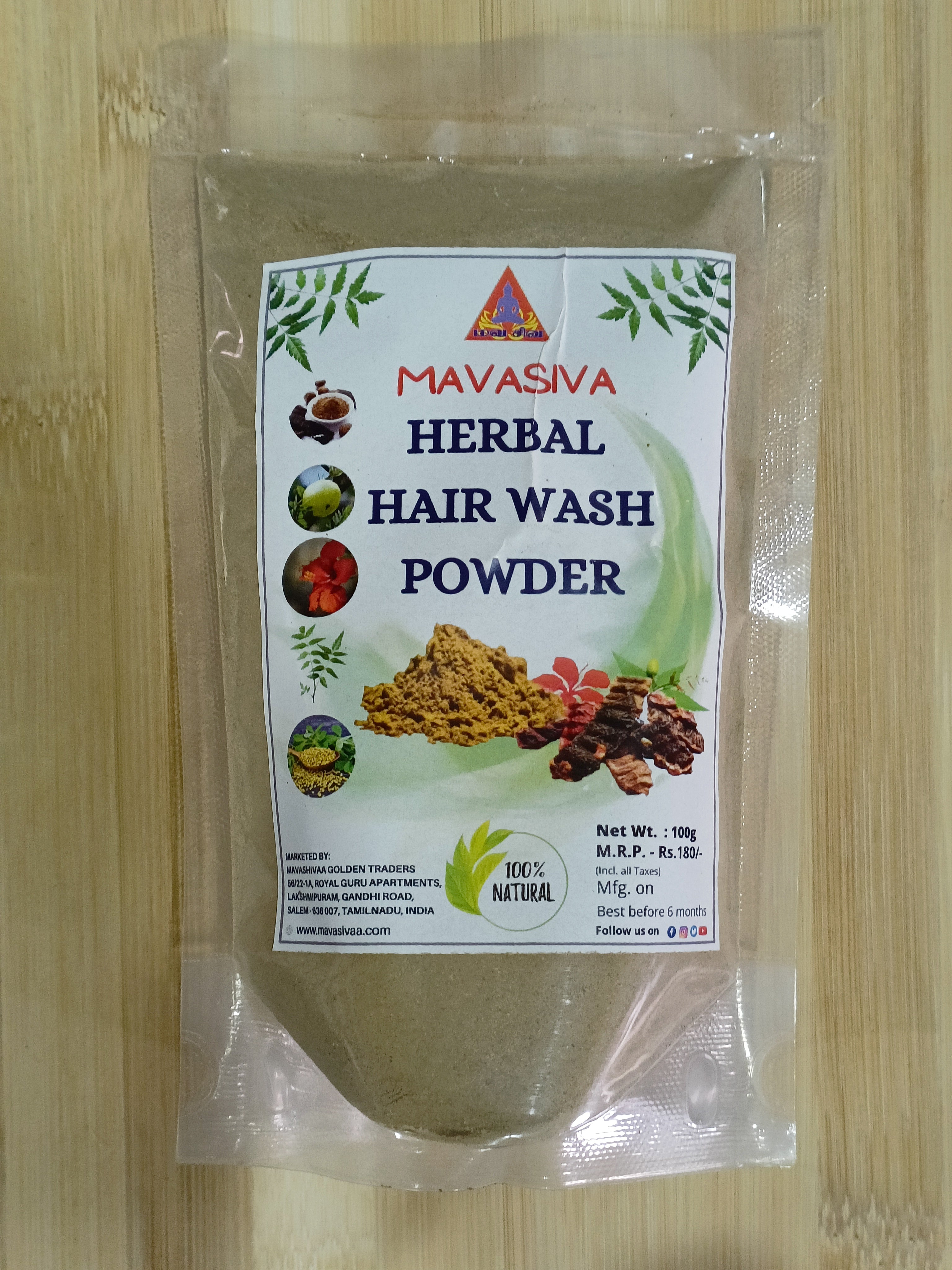 Mavasiva Herbal Hair Wash Powder 100gms