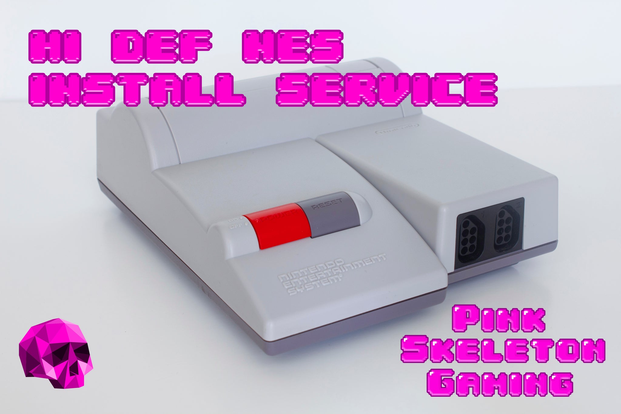 Hi-Def NES Install (Top Loader) Pink Skeleton Gaming
