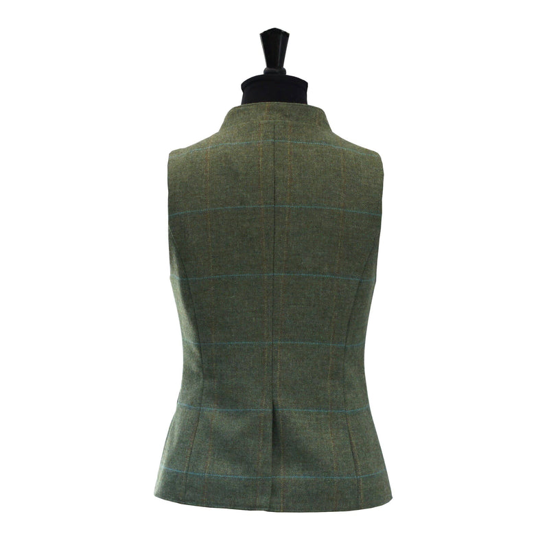 Nehru Collar Waistcoat - Green Siskin Tweed