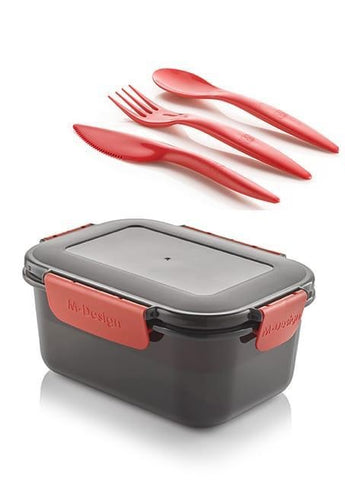 Built Lunch Box with Cutlery 1 litre 