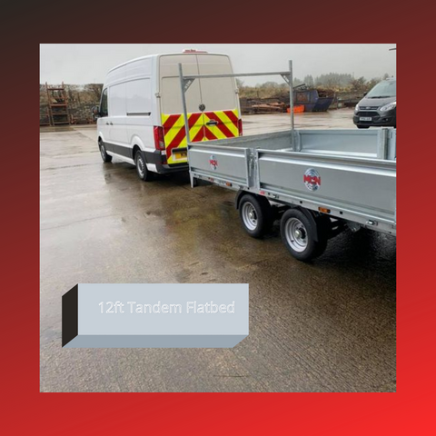 12ft Tandem Trailer with spring loaded crib latches as standard for sale Northern Ireland Southern Ireland UK MCN Trailers