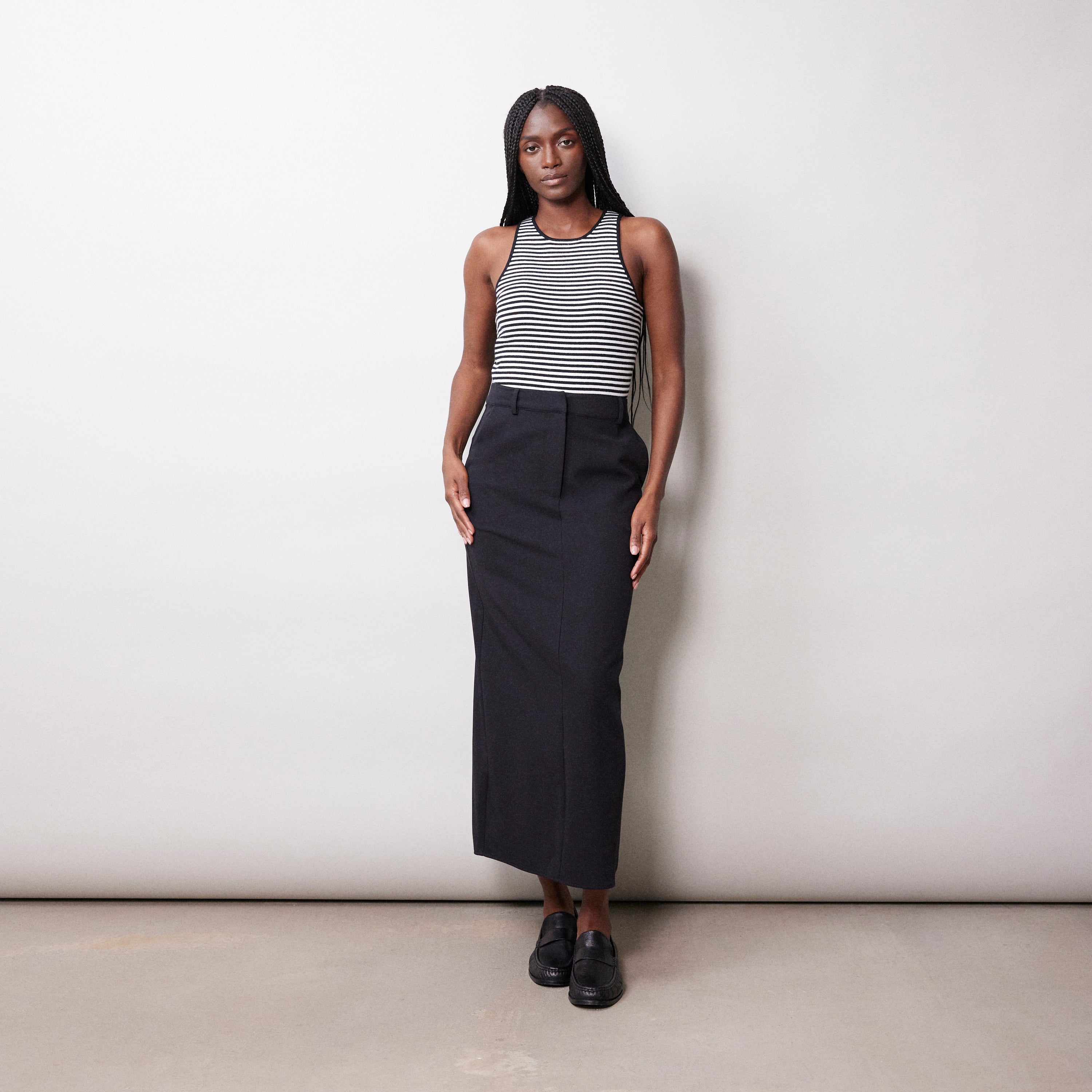 Reiss Black Haisley Tailored Pencil Skirt | REISS USA
