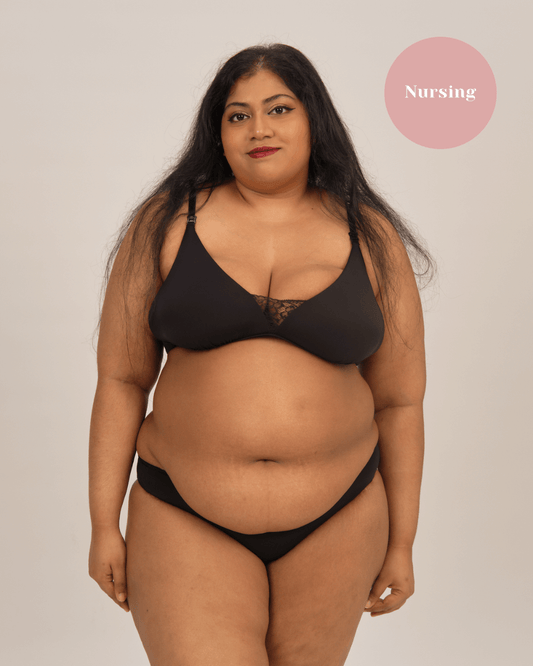 nursing - embrace padded bralette in black